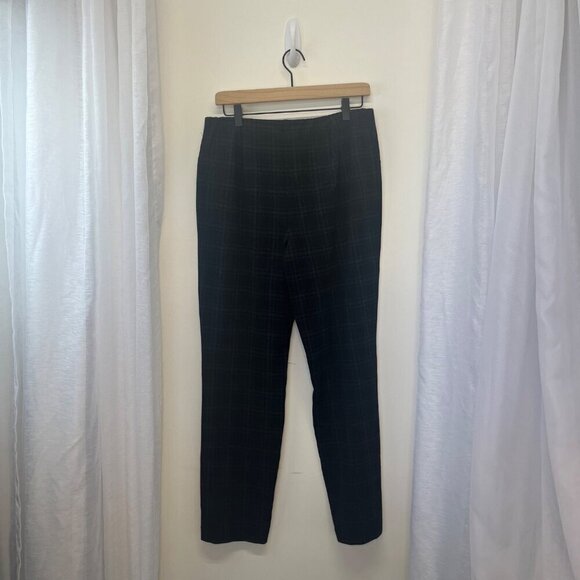 J Jill Ponte Slim Leg Pants Ladies Size MED Tall Black and Grey Plaid Career - Picture 7 of 7